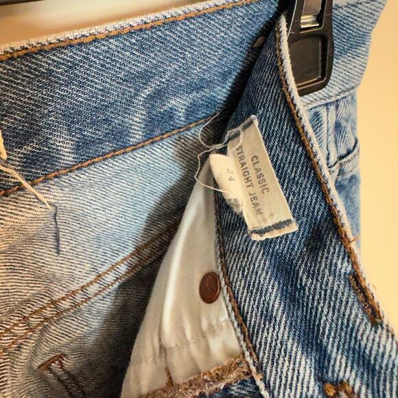 Madewell Classic Straight Jeans Destructed Edition Size 24 - Picture 9 of 14